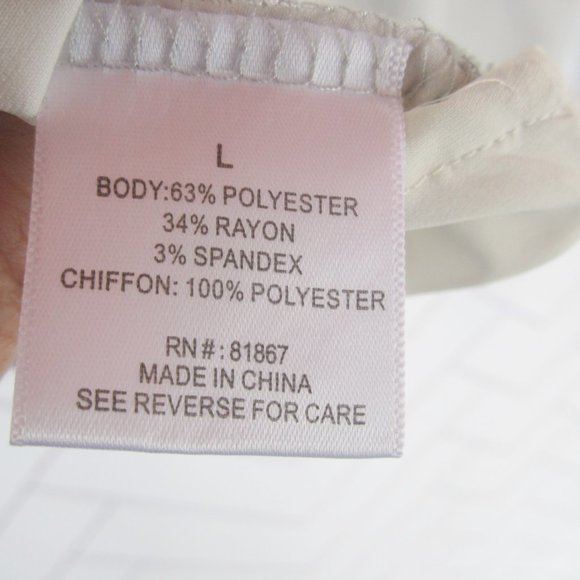 Olivia Sky Split Back Chiffon and Jersey Top sz Lg - Picture 9 of 9